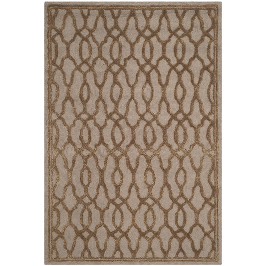 SAFAVIEH Martha Stewart Geometric Overlap Bordered Area Rug, Brown/Bronze, 5' x 8'