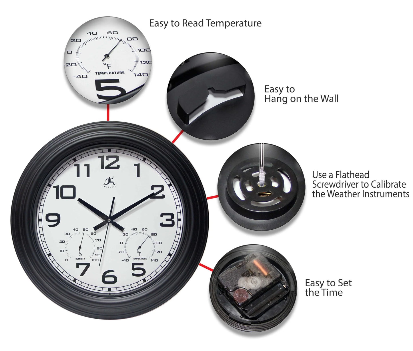 Infinity Instruments Classique Outdoor Wall Clock