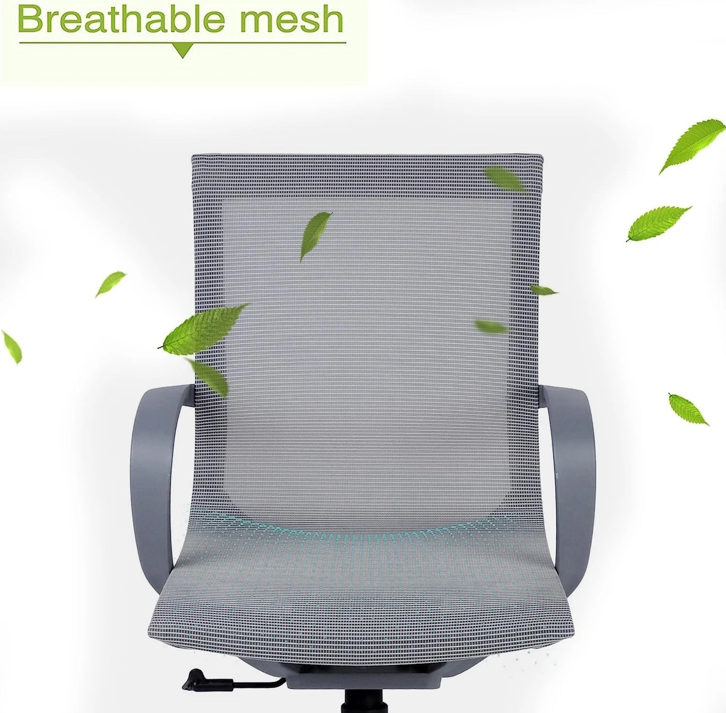 Ergonomic Office Chair Mesh Desk Chair Mid Back Computer Chair with Lumbar Support, Armrest, Swivel Wheels Height and Back Adjustable Modern Task Chair for Home Office, Conference, Gray