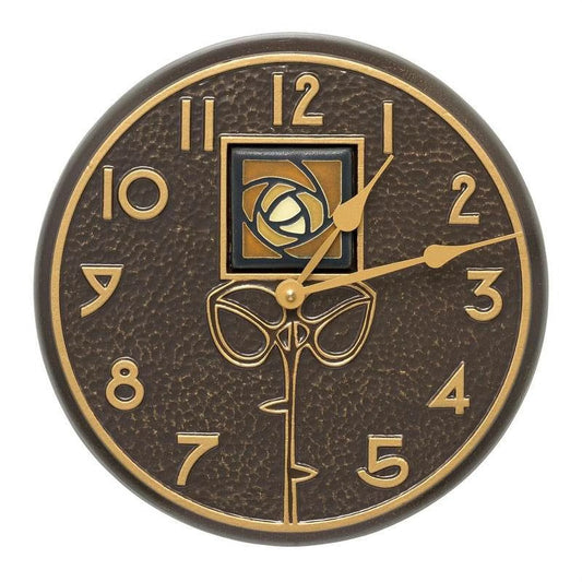 Whitehall Products Amber Dard Hunter Rose 12-in. Indoor/Outdoor Wall Clock