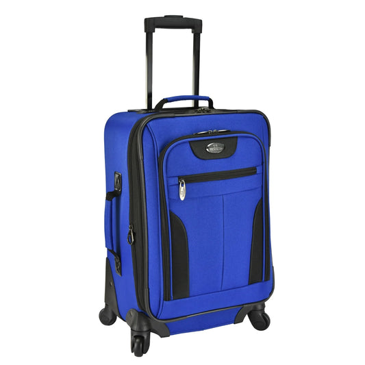 U.S. Traveler Charleville Fabric Expandable Spinner Luggage, Mazarine Blue, 29" Checked Large
