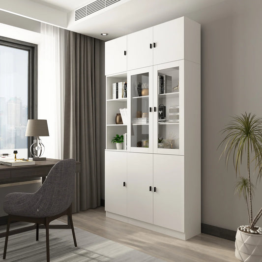 KULAGAGA Kitchen Pantry Storage Cabinet, 87.8"H Freestanding Storage Cabinet Cupboard for Home Office Living Room, Whiet