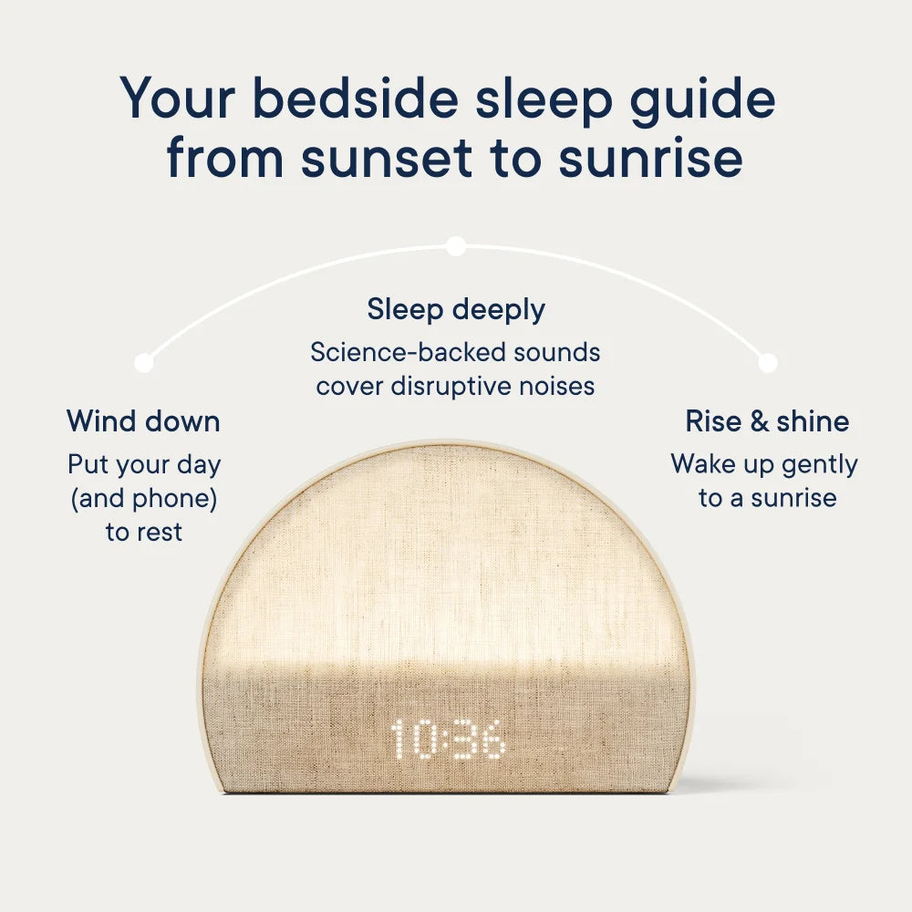 Hatch Restore 2 Sunrise Alarm Clock, Sound Machine, Smart Light (Putty) Your Bedside Sleep Guide, White Noise, Custom Sleep Routines, Dimmable Clock, Deep Sleep, Gentle Alarm, Wake Up Rested