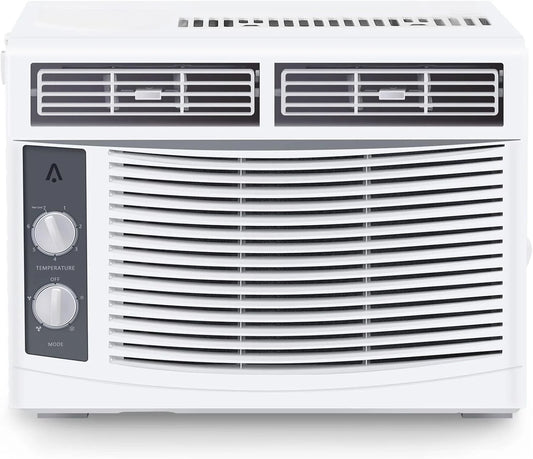 5,000 BTU Window Air Conditioner Unit - Cool up to 150 Sq. Ft. with Manual Adjustable Fan and Cooling Settings, Perfect for Small Bedroom, Living Room, Home Office, Easy Install Kit Included, White