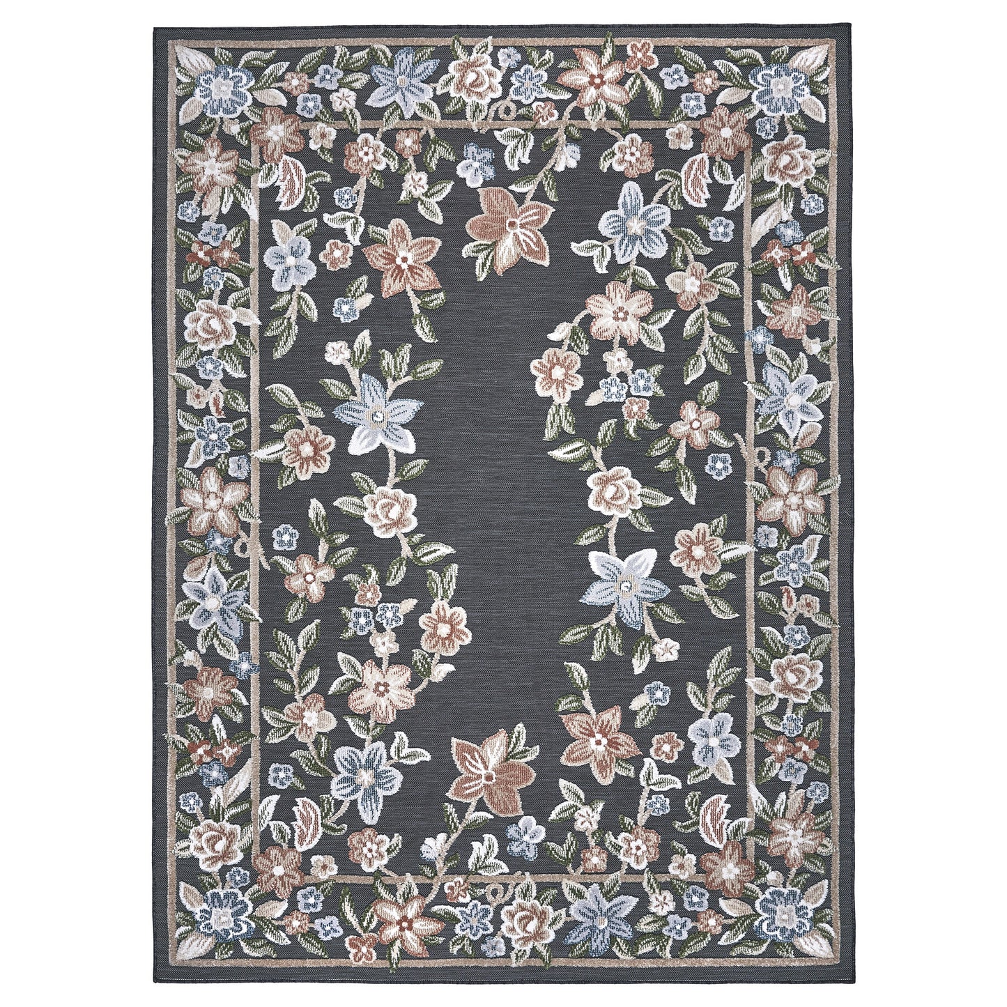 Laguna Indoor/Outdoor Area Rug, Beta Black, 7'10' x 10'