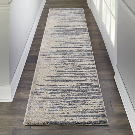 Nourison Moroccan Celebration Abstract Modern Area Rug 2'2" x 7'6" Runner Abstract 8' Runner Blue