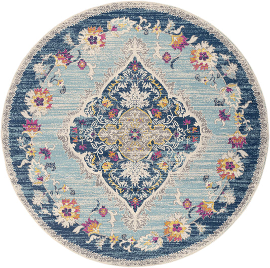 Mark& Day Area Rugs, 5ft Round Brongerga Traditional Blue Area Rug (5'3" Round)