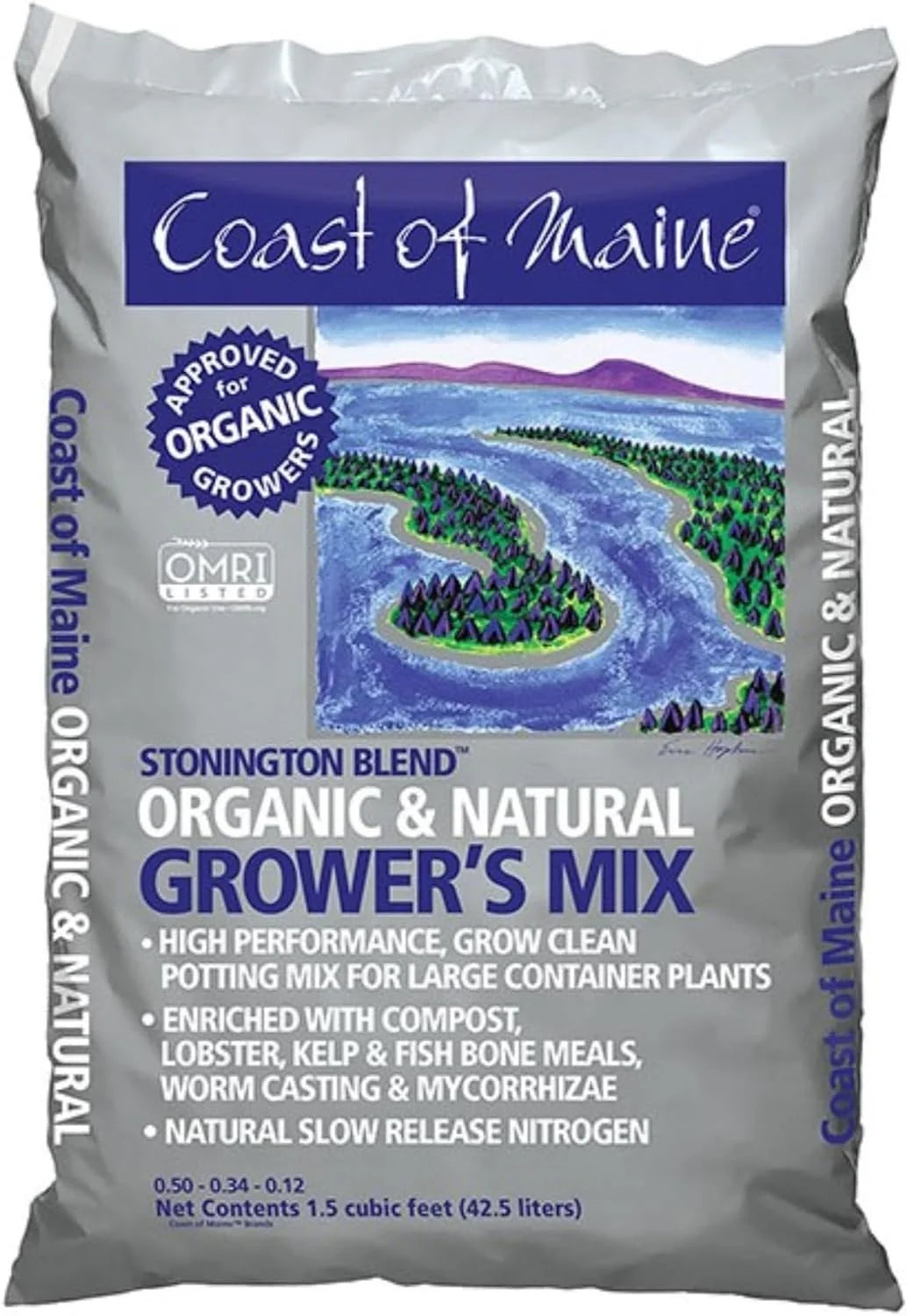 Coast of Maine Stonington Blend, 1.5 cu ft (Pack of 2) Organic and Natural Growers Mix for Large Container Plants