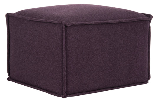 SAFAVIEH Elaine Solid Plush Upholstered Pouf, Plum