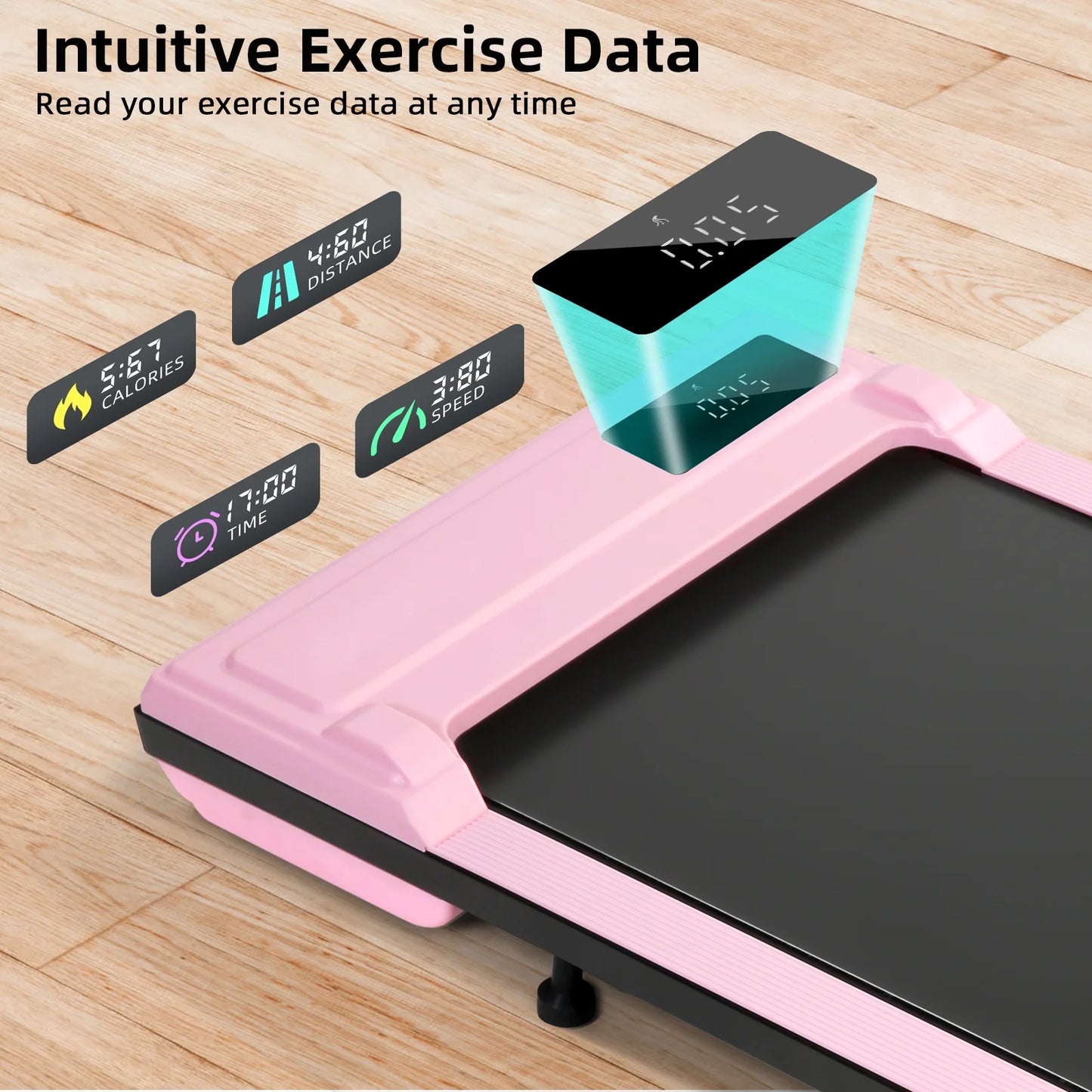 Walking Pad Treadmill, 2.5HP Under Desk Treadmill with Remote Control and LED Display, Portable Walking Treadmill for Home Office, Walking Jogging Machine with 300 lbs Weight Capacity