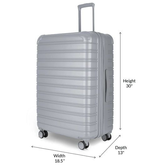 iFLY Hardside Fibertech 3.0 Matte 2 Piece Set, 20" Carry-on and 28" Checked Luggage, Ash