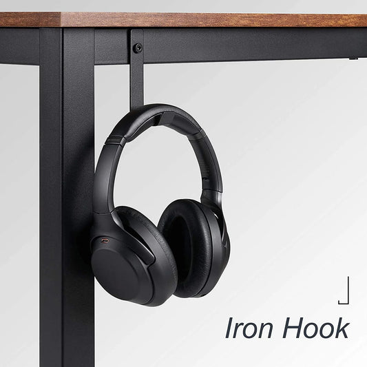 Arlopu 55'' Computer Desk with Monitor Stand, Home Office Desk, Sturdy Writing Study Table PC Laptop Table with Headphone Hook