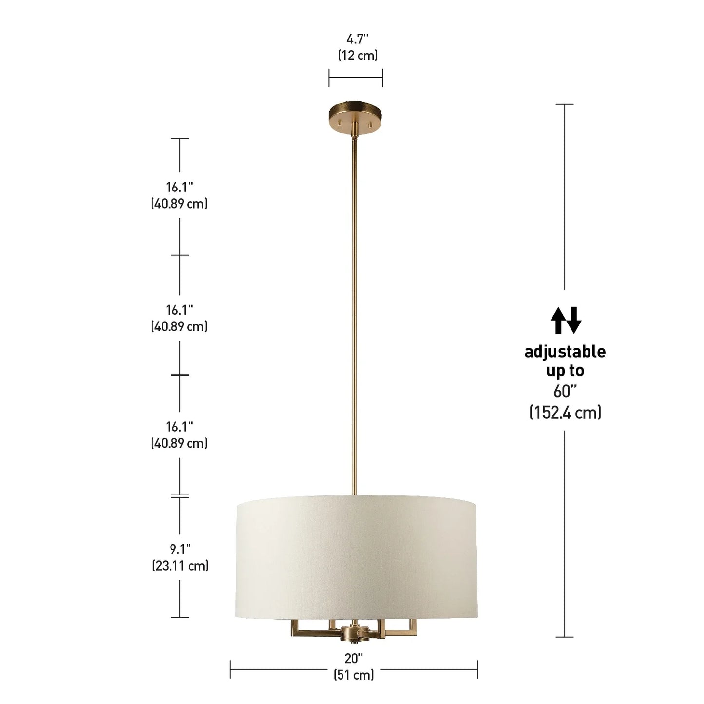 Globe Electric 60340 Emery 4 Light 20" Wide Drum Pendant - Black