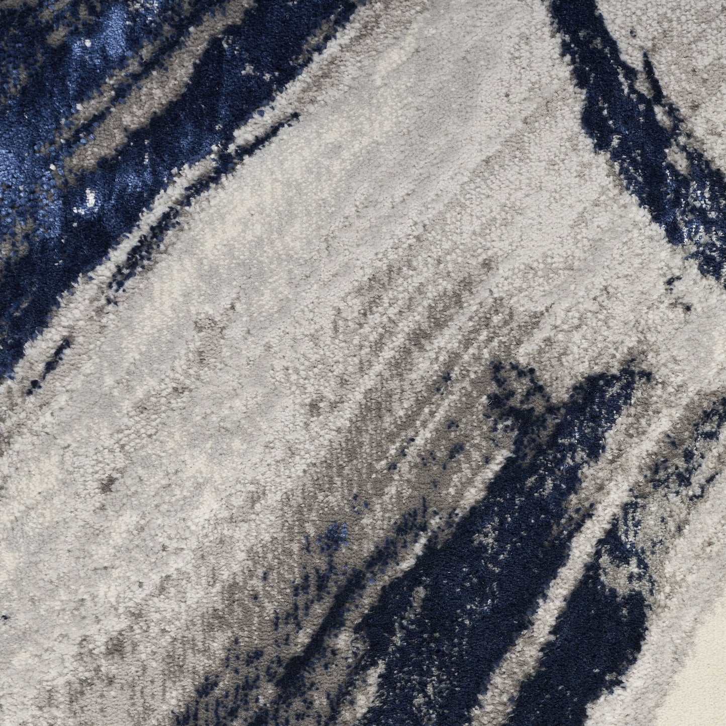 Inspire Me! Home Decor Brushstrokes Abstract Grey/Navy 5'3" x 7'3" Area Rug (5x7)