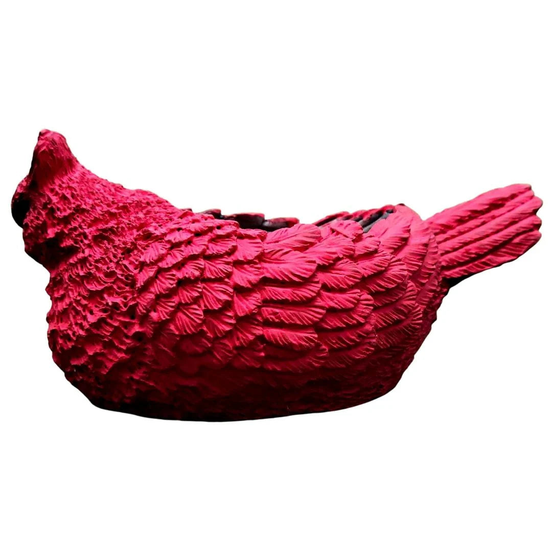 Red Cardinal Hand Painted Planter Garden Decor Art Planter Red Bird Flower Pot