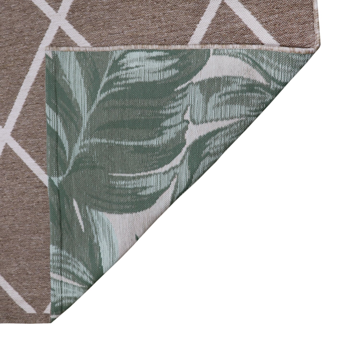 Better Homes & Gardens Palm Leave Reversible Rug, Green/White, 7' x 10'