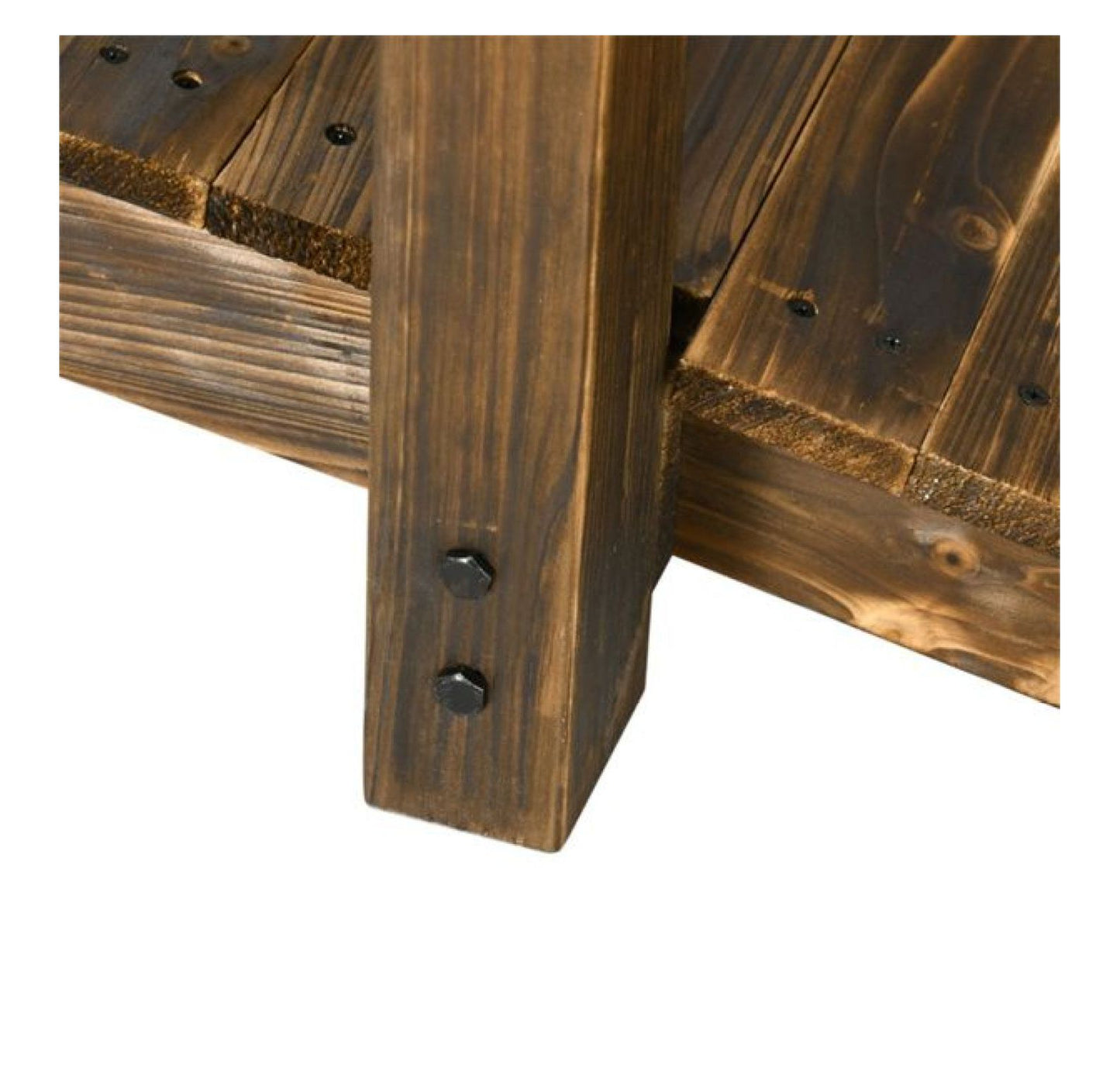 Wooden Garden Bridge Arc Footbridge 90.5" - Stained Fir Wood Outdoor Bridge with Planters - Zen Garden Decor, Walkways, Pond & Stream