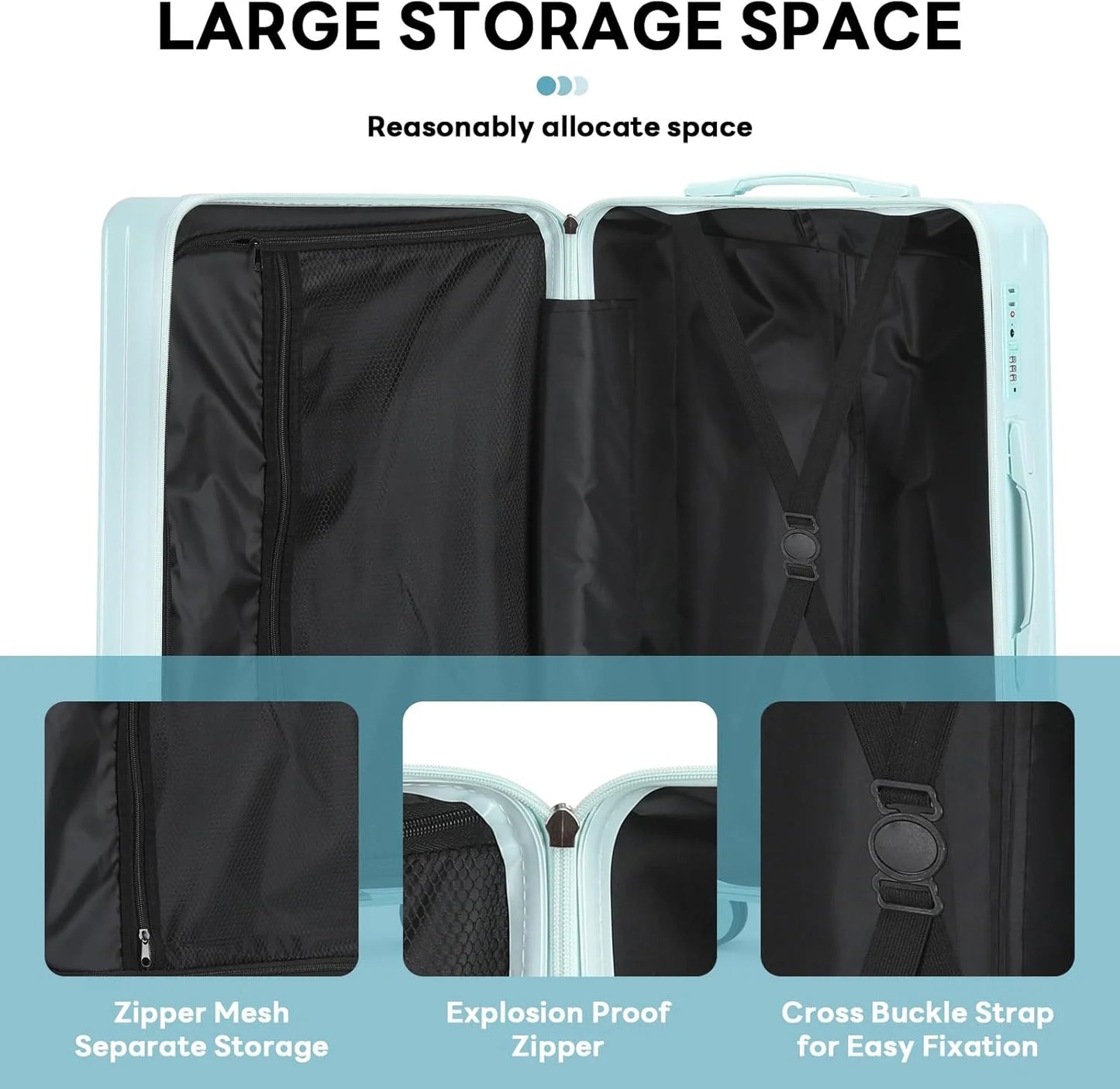 20 Inch Carry on Luggage Carry-on with Cup Holder & USB Port, Luggage with Airline Approved TSA Lock, Softside Lightweight carry on luggage 22 x 14 x 9 airline approved 360° Spinner Double Wheels