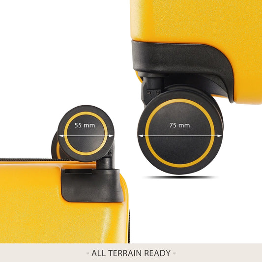 VERAGE Freeland Carry On Luggage with X-Large Spinner Wheels, Expandable Hardside Travel Suitcase, TSA Approved (20-Inch, Yellow)