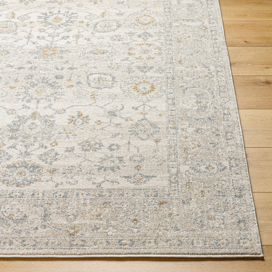Livabliss Alpharetta Vintage Medallion Area Rug,5'3" x 7',Gray
