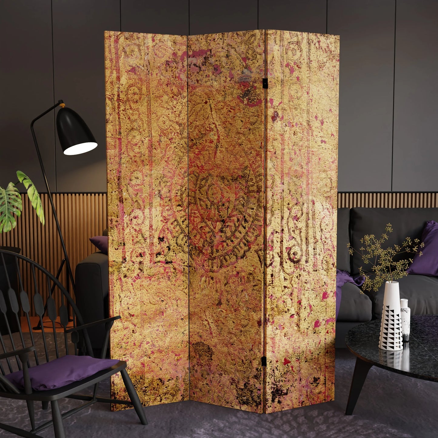 6 ft. Tall Double Sided Golden Hour Canvas Room Divider
