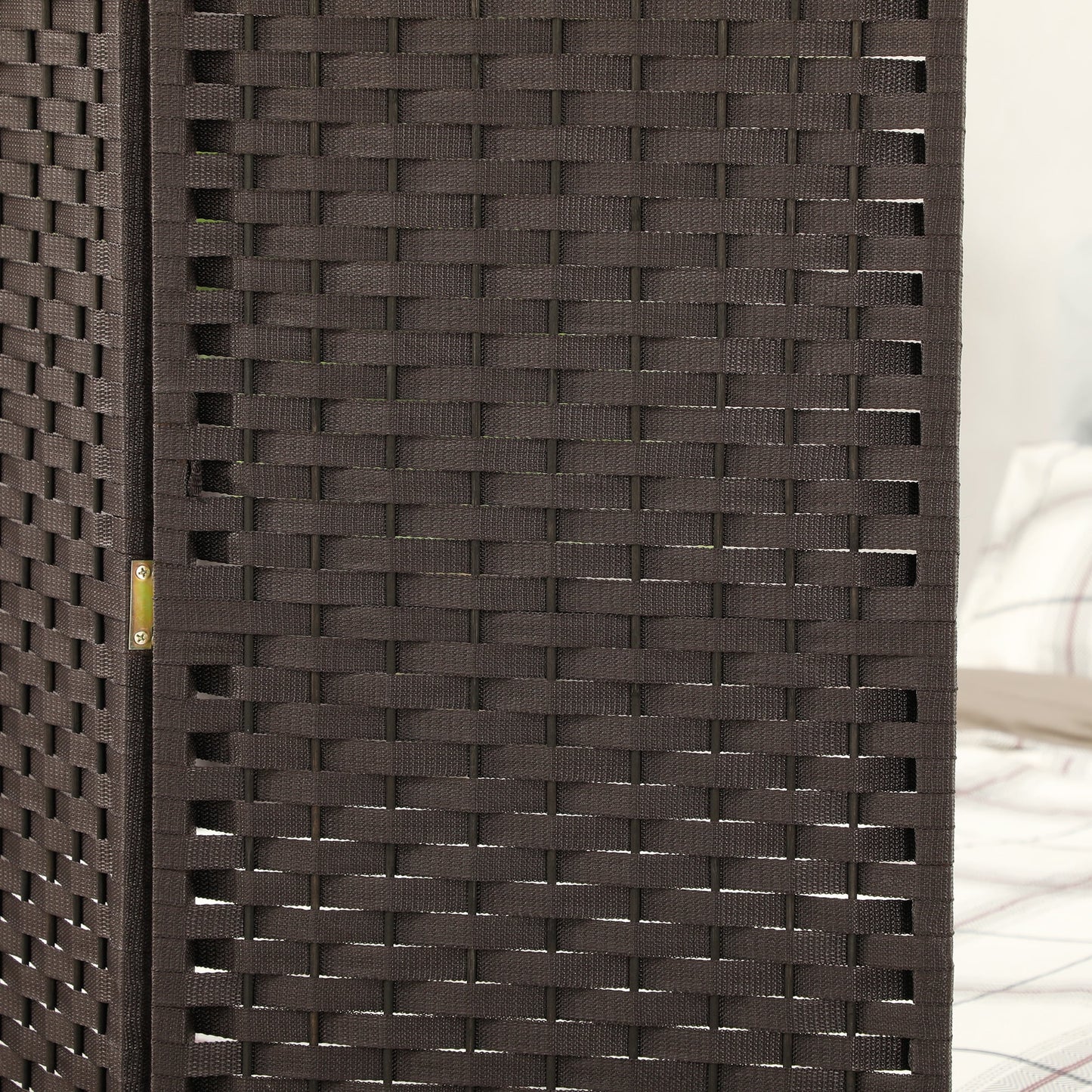 HOMCOM Room Divider, 4 Panel Folding Privacy Screen, 5.6' Tall Freestanding Partition for Home Office, Bedroom, Brown
