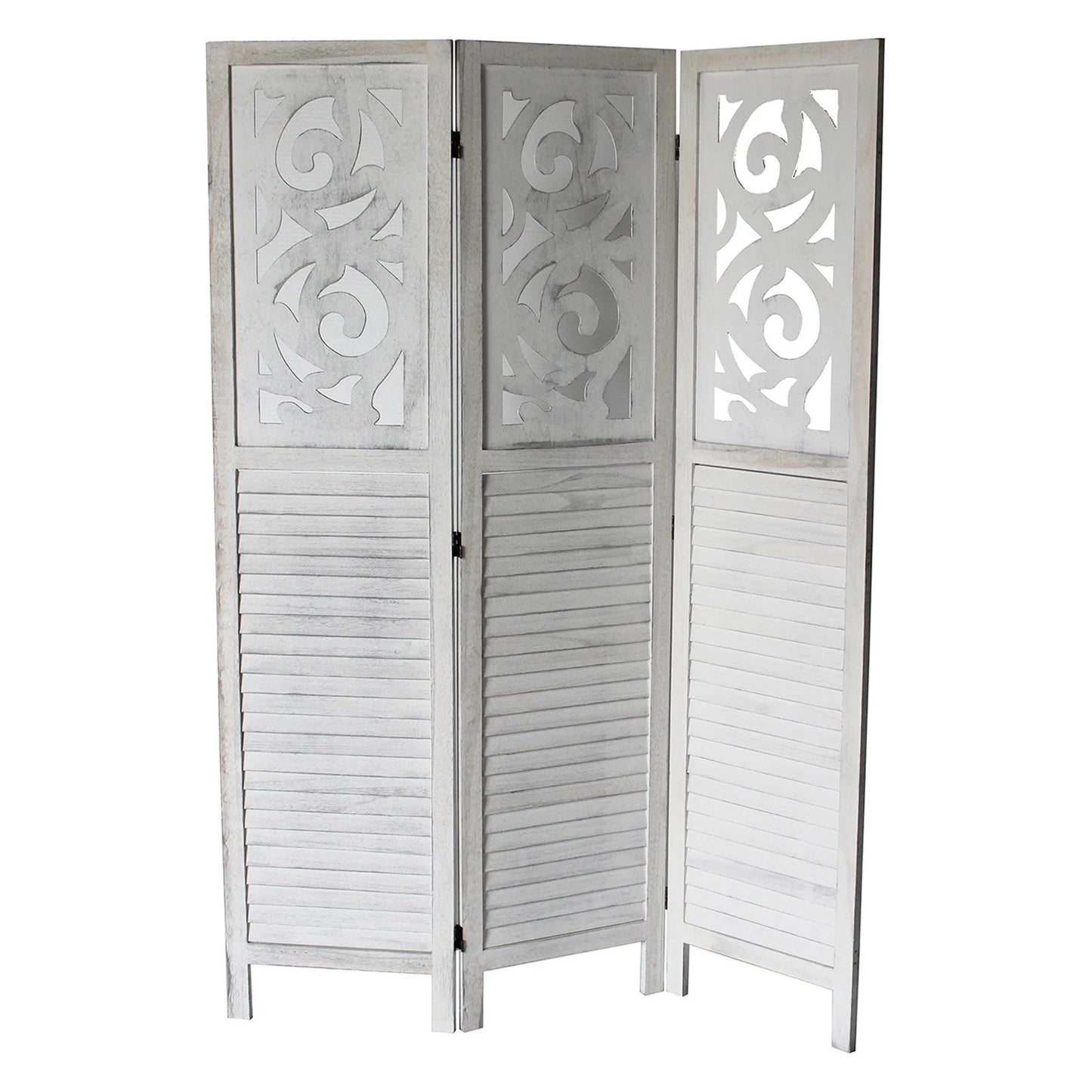 Milton Green Stars Grant 3-Panel Room Divider, Gray
