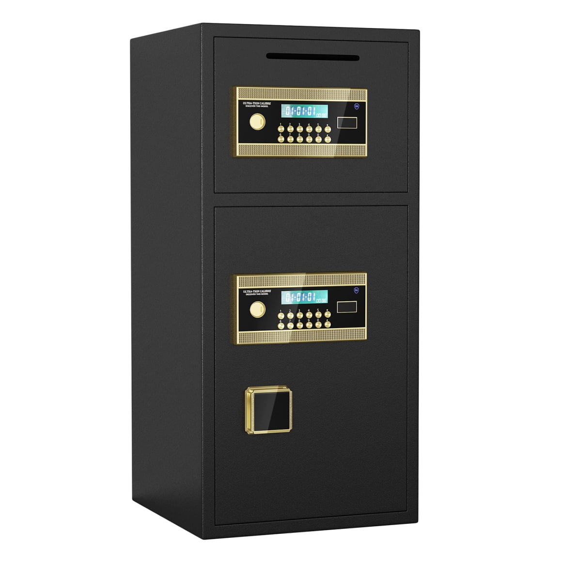 Large Double Door Security Safe Box, 6.0 Cubic Feet Home Safe Lock Box with Big Fireproof Waterproof Safe Bag, 25.6 in Digital Safes with Dual Alarm and Hidden Code Function for Home Office, Black