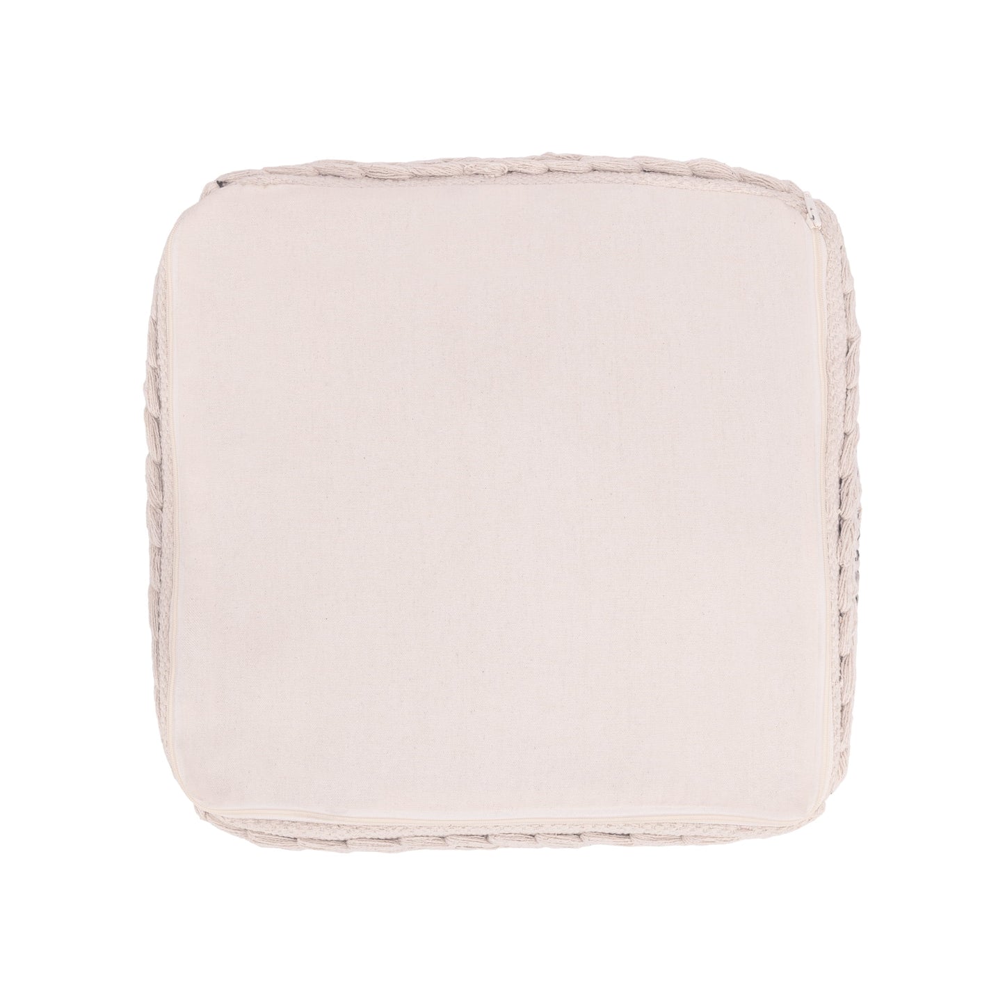 REDEARTH ? Tufted Pouf Ottoman with Filler Textured Storage Cube Bean Bag Pouffe Footrest for Living Room, Bedroom, Nursery, Kidsroom; 100% Cotton (17.5"X17.5"X17.5", Diamond Virgule)