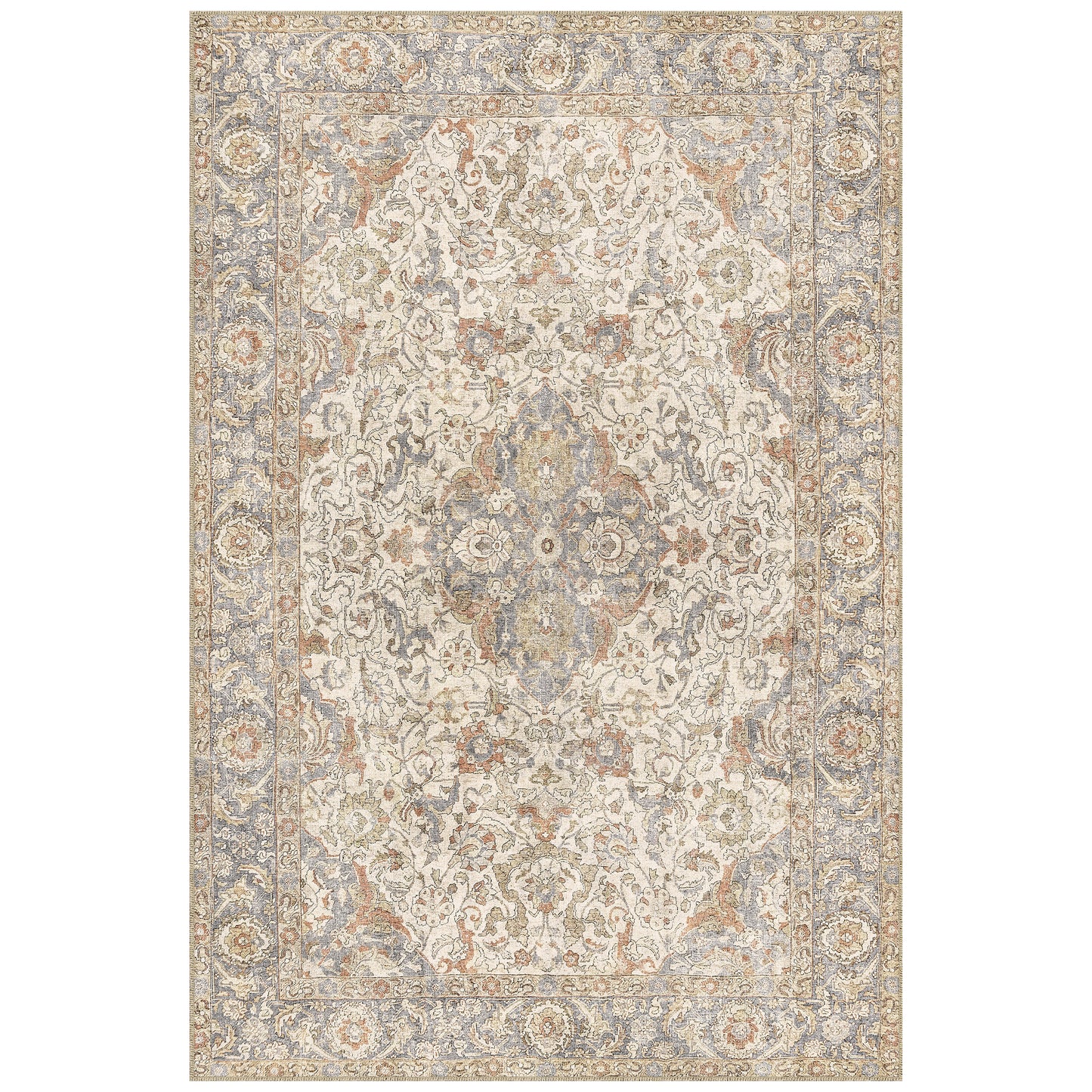 Apache Chenille Area Rug, Rosetta Beige, 6' x 9'