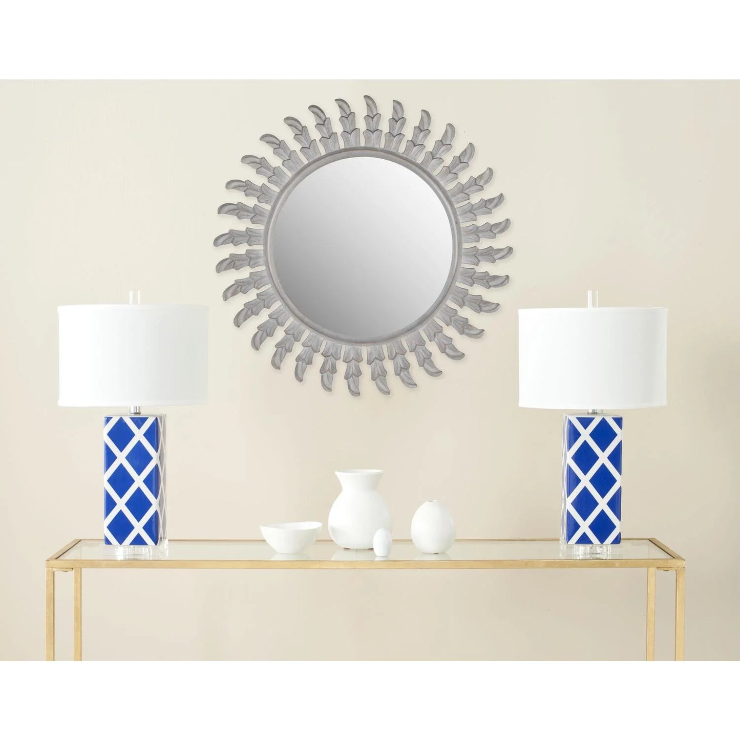 SAFAVIEH Inca Sun Transitional Round Wall Mirror, Gold