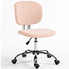 BTMWAY Office Chair, Velvet Upholstered Tufted Button Home Office Chair with Golden Metal Base, Adjustable Height, Swivel Ergonomic Task Chair, Luxury Desk Chair Computer Chair, Beige