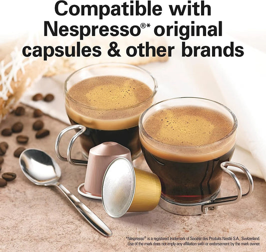 Hamilton Beach Espresso Maker, Compatible with Nespresso* original capsules, Black with Chrome Accents, 40726