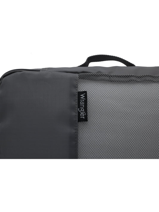 Wrangler 4 Pc. ABS Spinner Luggage Set with 20" & 25" Suitcases and Packing Cubes, Sharkskin