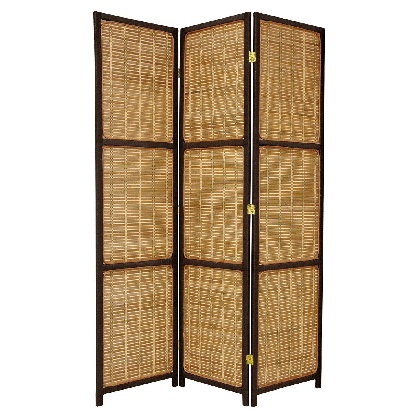 Oriental Furniture 6 ft. Tall Woven Accent Room Divider - 3 Panel - Black