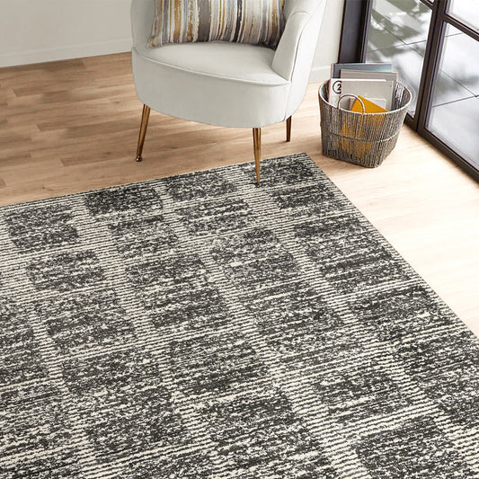 Foxwood Cozy Area Rug Collection, Alva Cream Charcoal