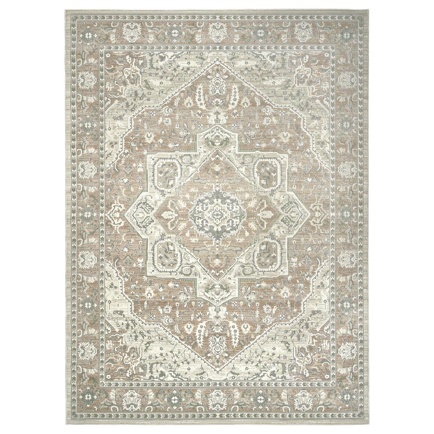 Sasha Area Rug, Adryan Beige Green, 6'6' x 9'
