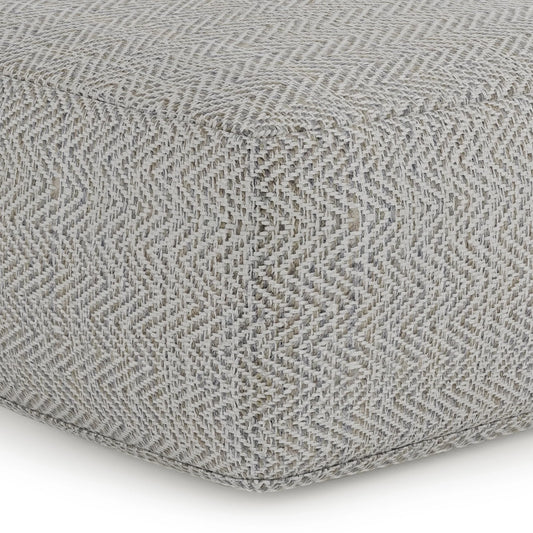 WyndenHall Terri Square Pouf Patterned Grey Melange Casual,Transitional