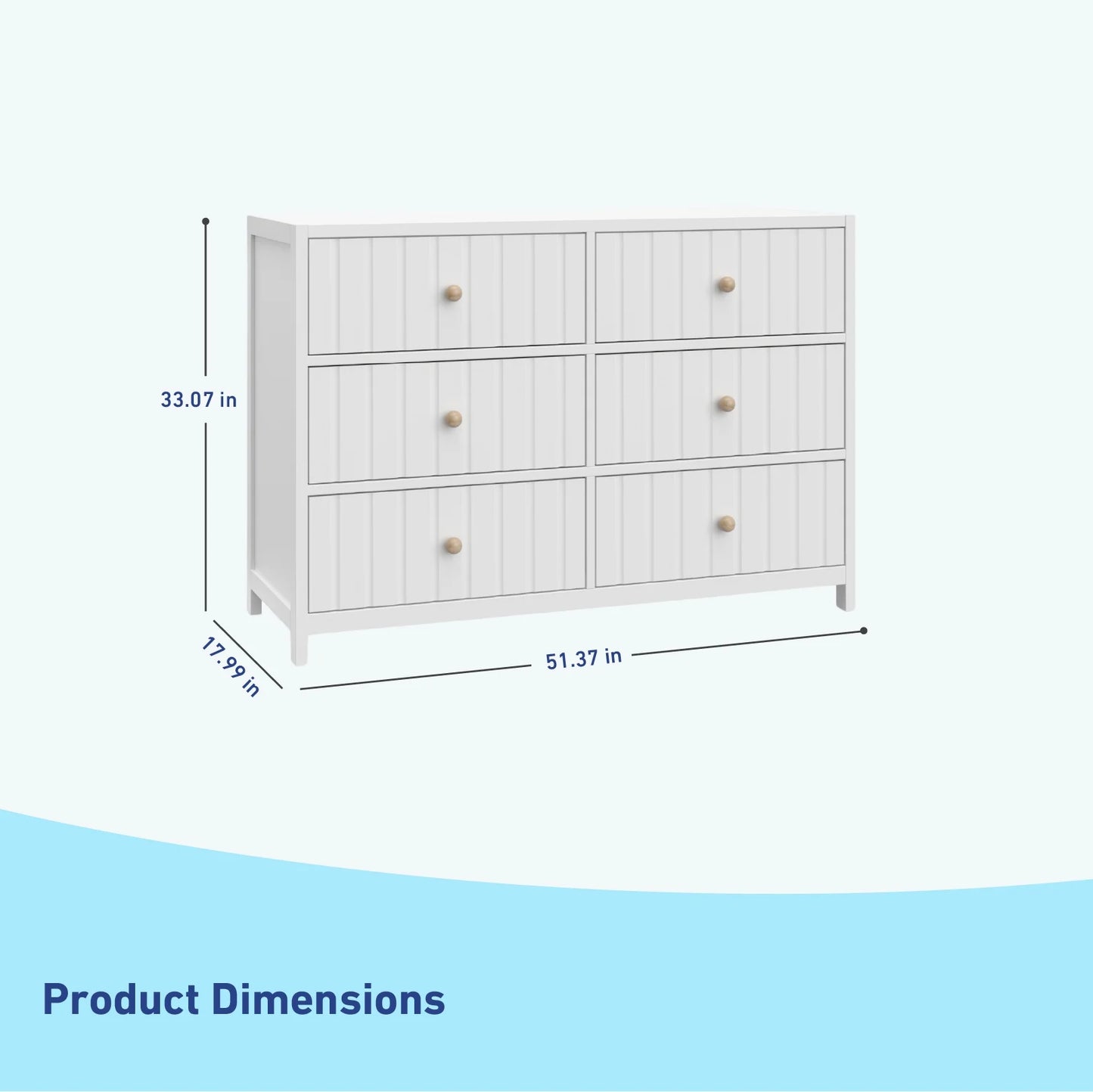 Graco Teddi 6 Drawer Nursery Double Dresser, White