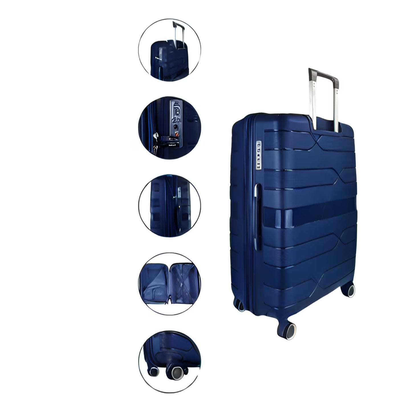 TRAVLR 100% PP Break Resistant Lightweight Expandable 28" Checkin Luggage Trolley, Dark Grey.