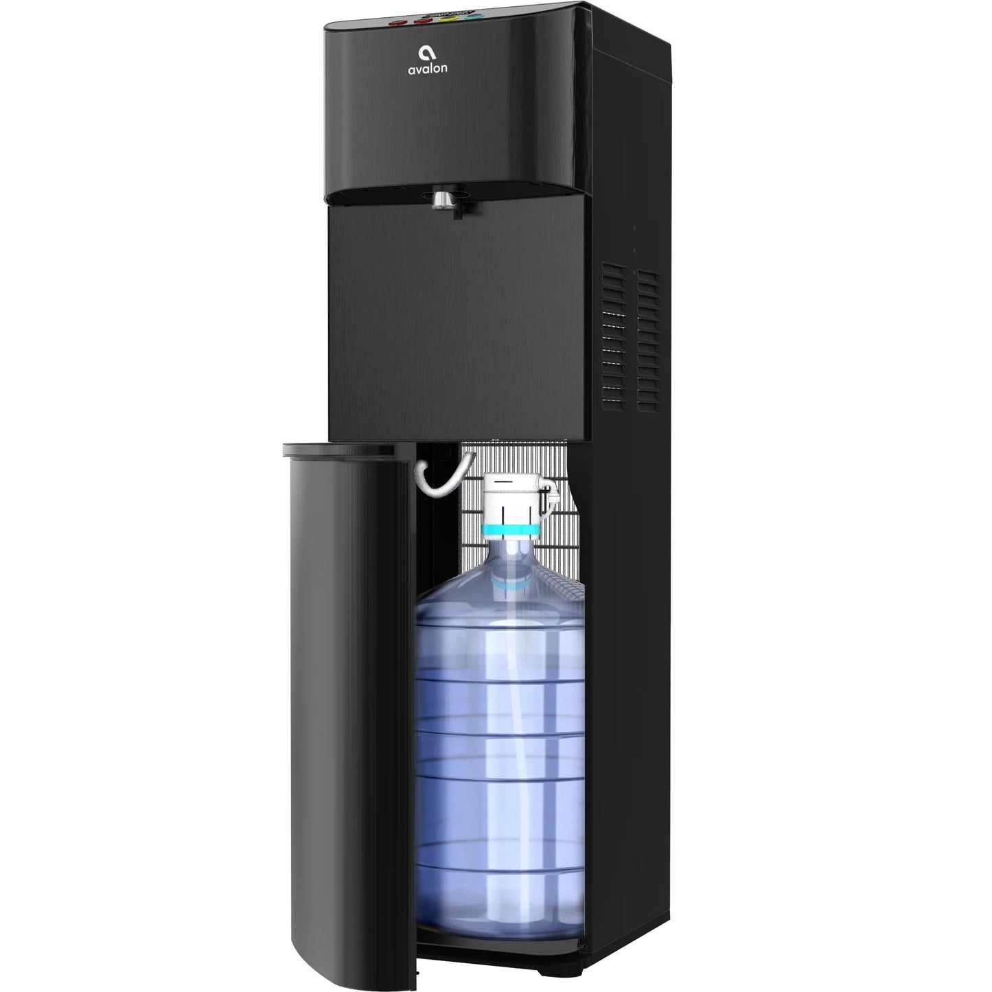 Avalon Electronic Bottom Loading Water Cooler Water Dispenser - 3 Temperatures, Hot, Cool & Cold, Digital Clock with Temperature Control, Durable Stainless Steel Cabinet, Self Cleaning, Black