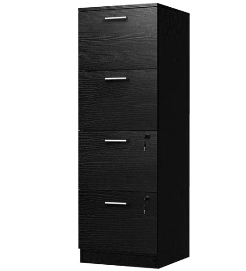 DEXTRUS 4-Drawer Wood File Cabinet with Lock, 15.86" Deep Vertical Filing Cabinet for Home Office, White