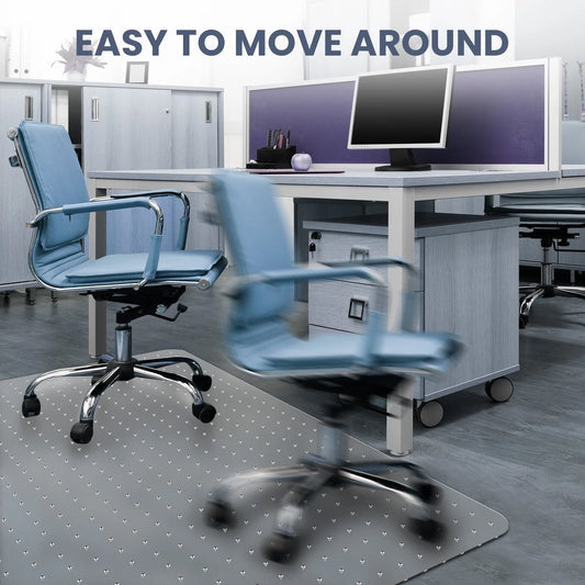 HOMWOO Office Chair Mat for Carpet Floor, Computer Desk Chair Mat for Low/Medium Pile Carpet, 36" x 48" Heavy Duty Polycarbonate Clear Floor Mat with Lip, for Home Office