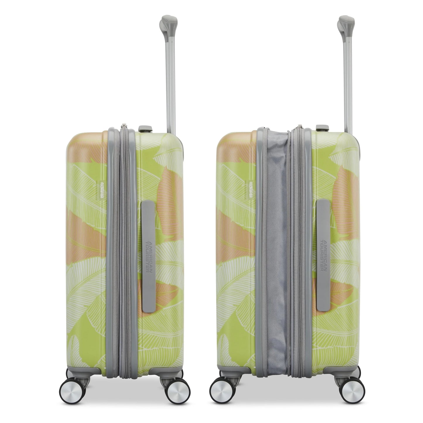 American Tourister Moonlight II 28-inch Checked Luggage with Spinner Wheels - Palm Print