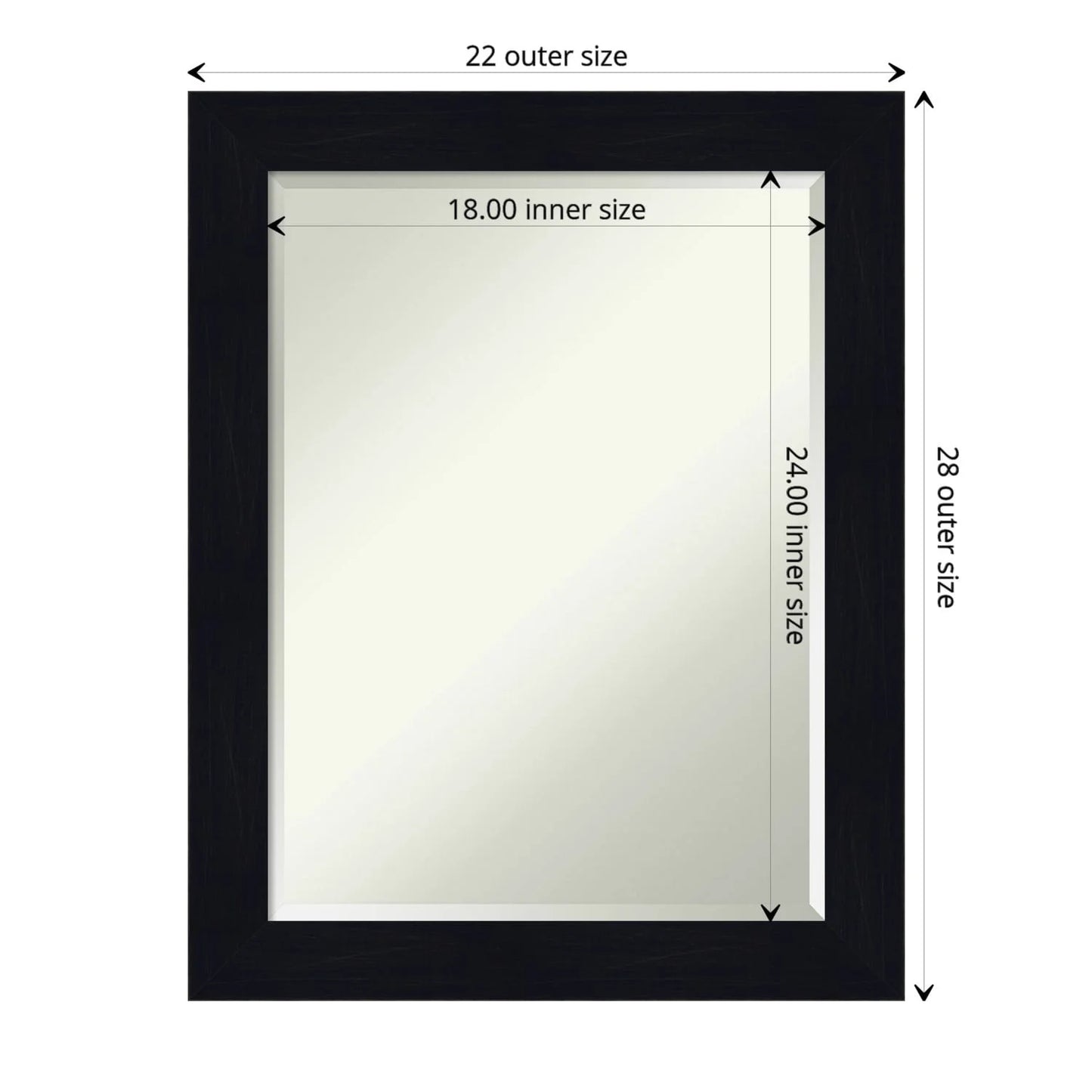 Amanti Art Shiplap Navy Beveled Wood Wall Mirror 28.25 x 22.25 in.