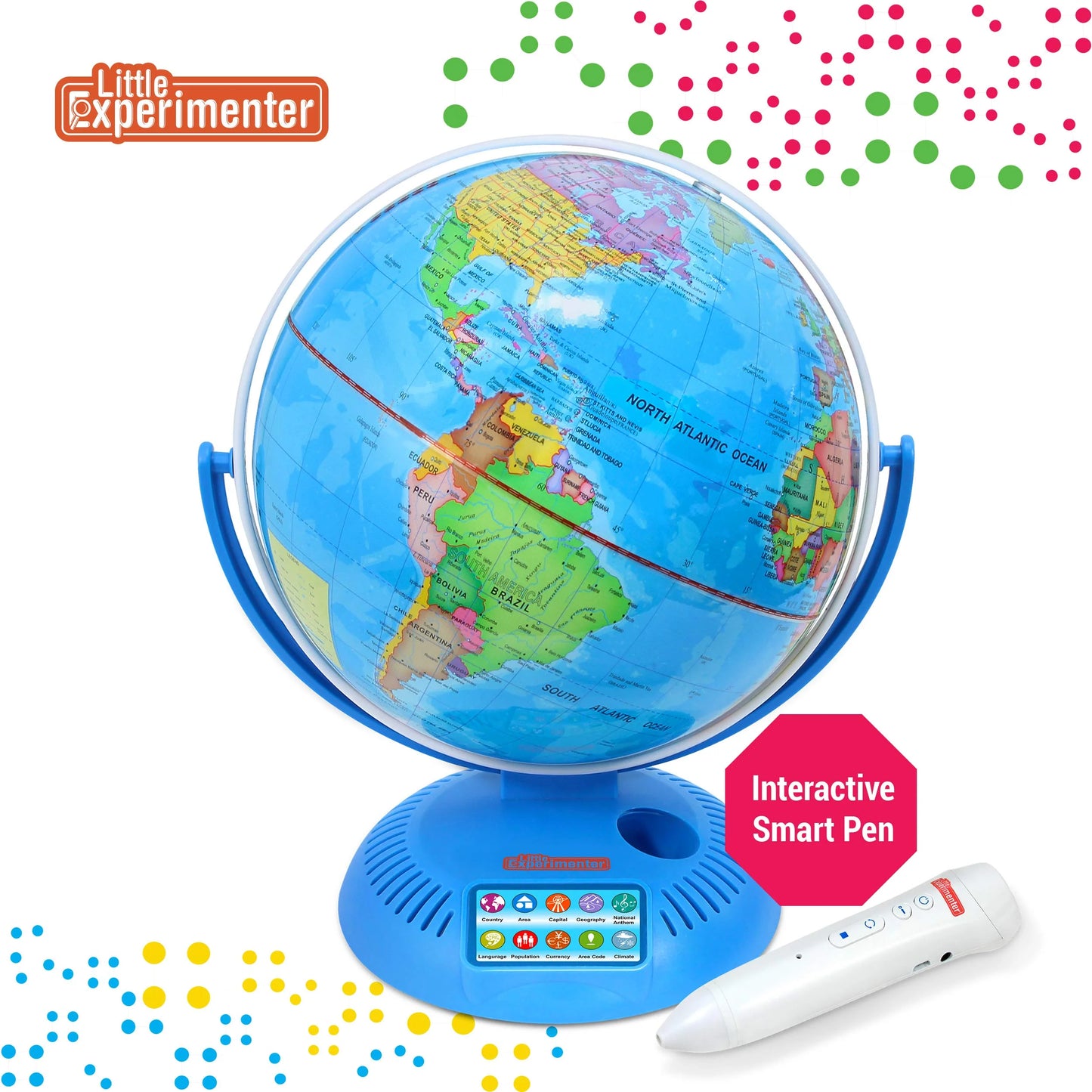 Little Experimenter 9" Multicolor Geographic Globe with Interactive Smart Pen