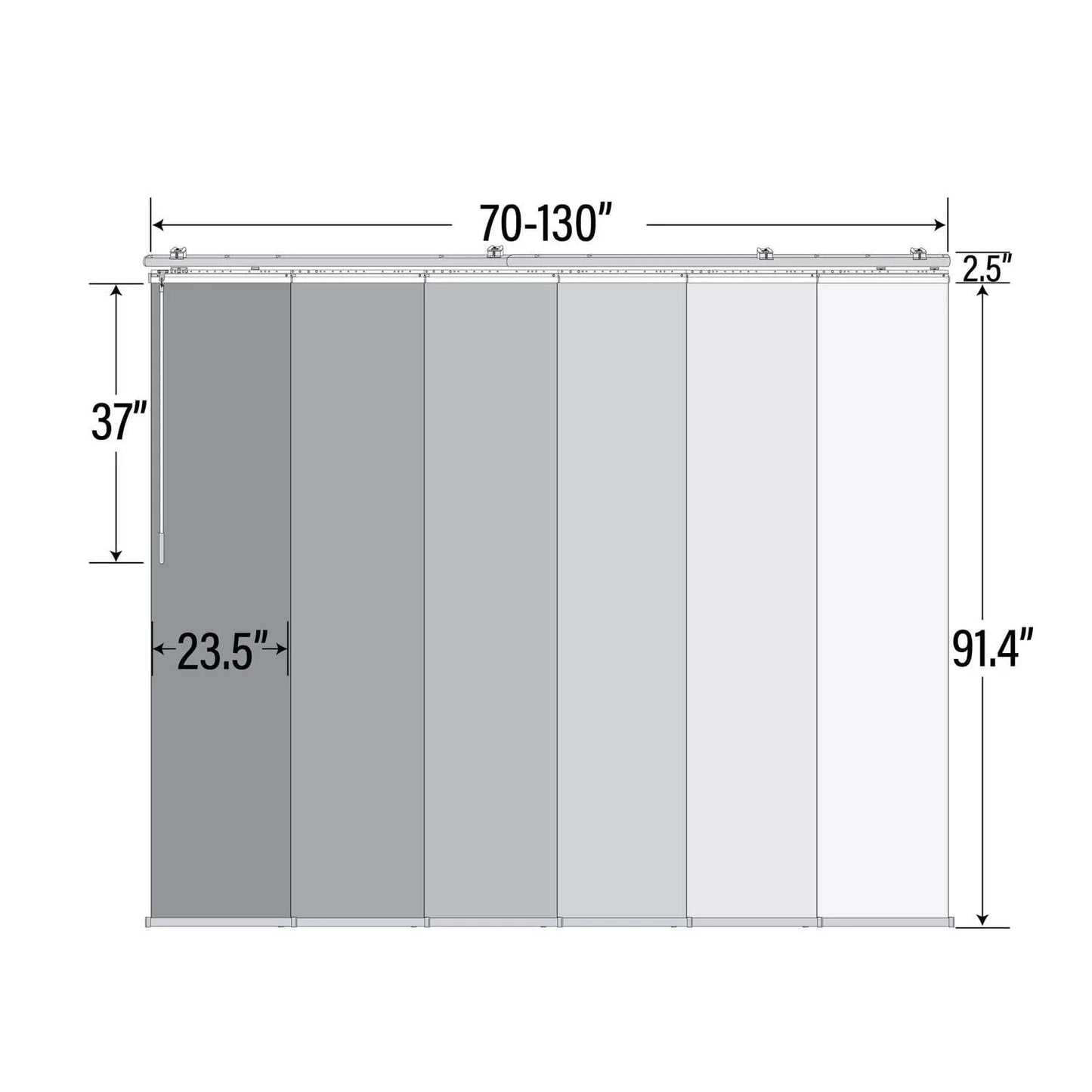 Panel Track SystemAdjustable Room DividerMetal Wall DecorHome Office PartitionSliding Door Cover 70-130"