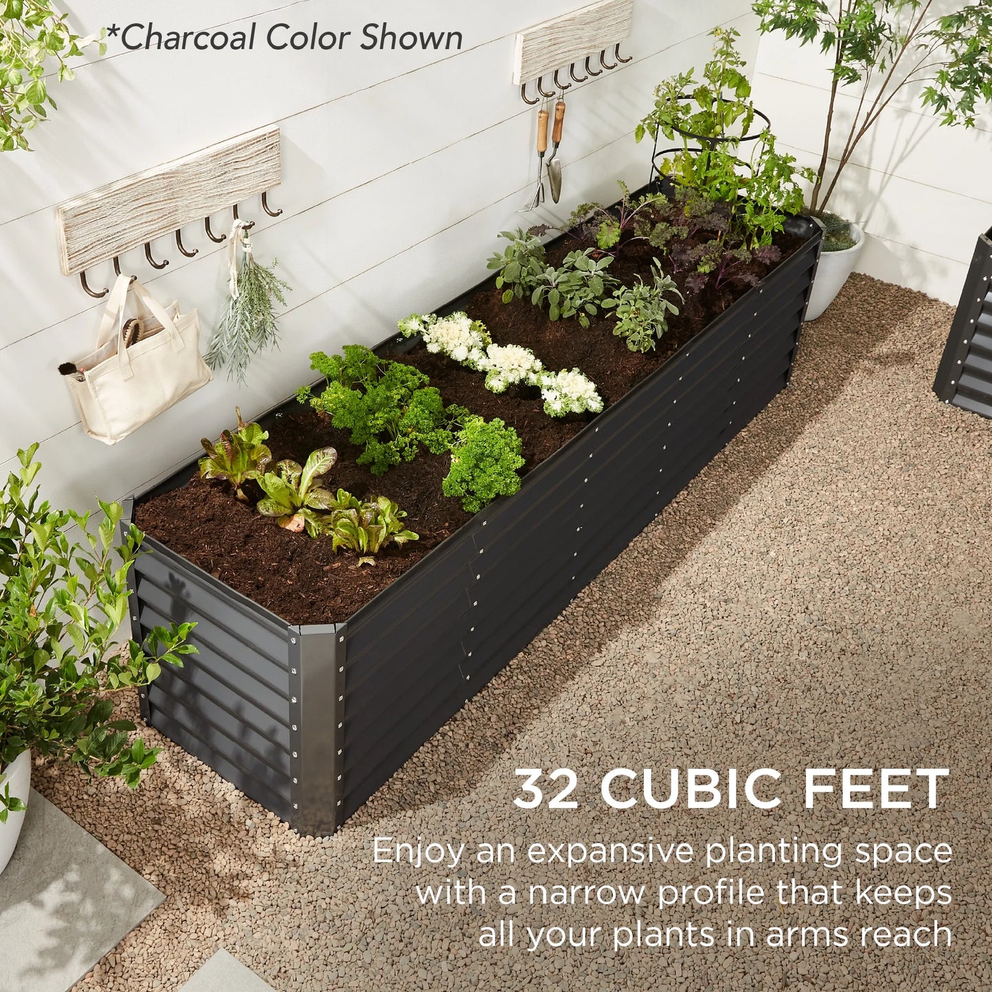 Best Choice Products 8x2x2ft Raised Metal Outdoor Garden Bed, Planter Box for Flowers, Vegetables, Herbs - Taupe