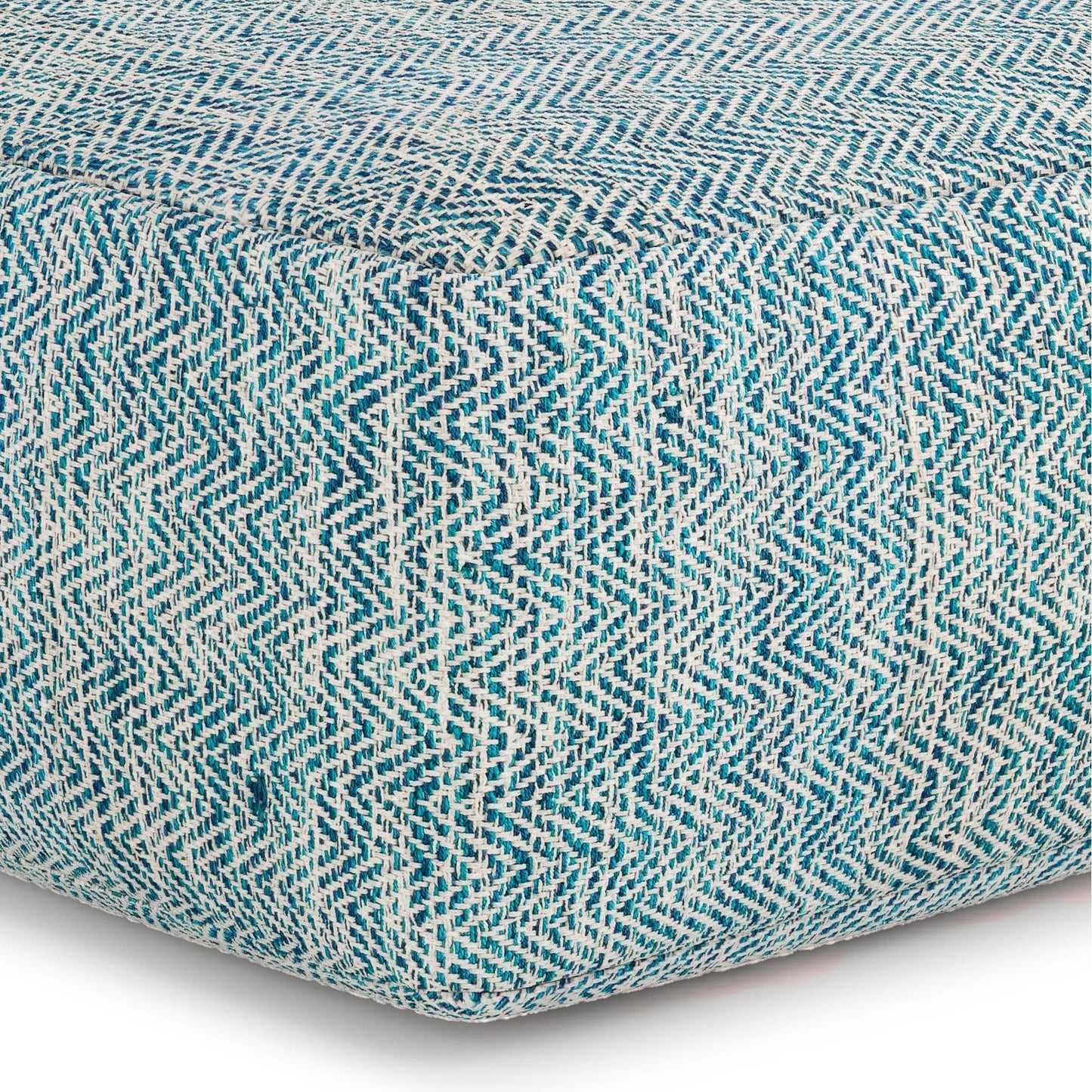WyndenHall Terri Square Pouf Patterned Grey Melange Casual,Transitional