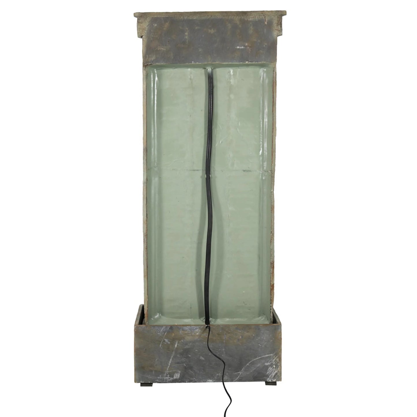 Sunnydaze 48"H Electric Natural Slate with Copper Accents Rippled Column Outdoor Water Fountain with LED Spotlight
